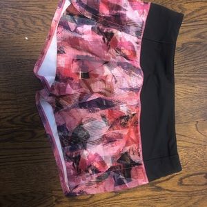 Lululemon pink multi colored shorts
